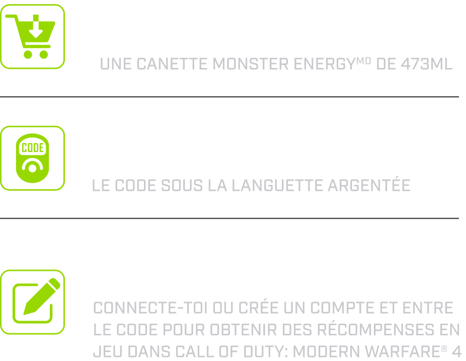 ACHETEZ un Monster Energy - OBTENEZ DES RÉCOMPENSES EN JEU
